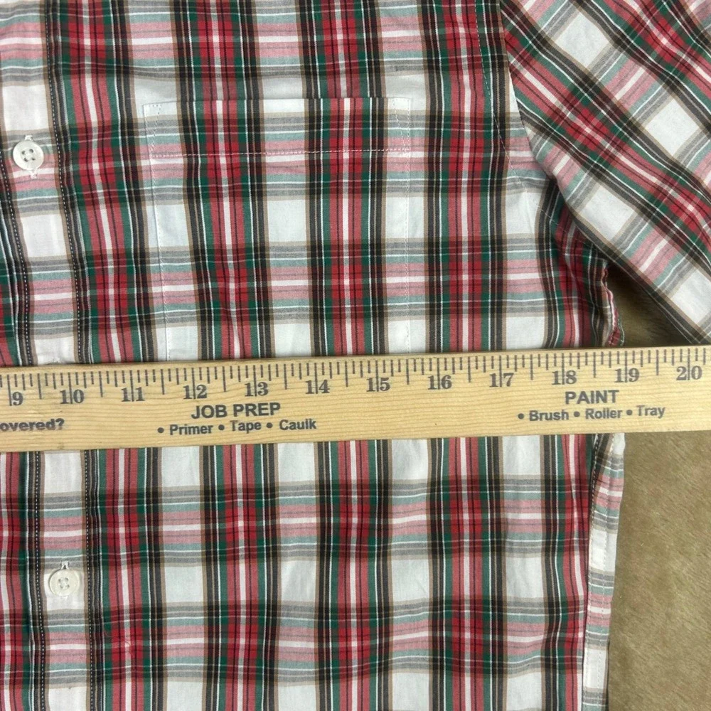 J.Crew Mens Flex Washed Classic Plaid Button Down Shirt Red Green Small‎ NWT